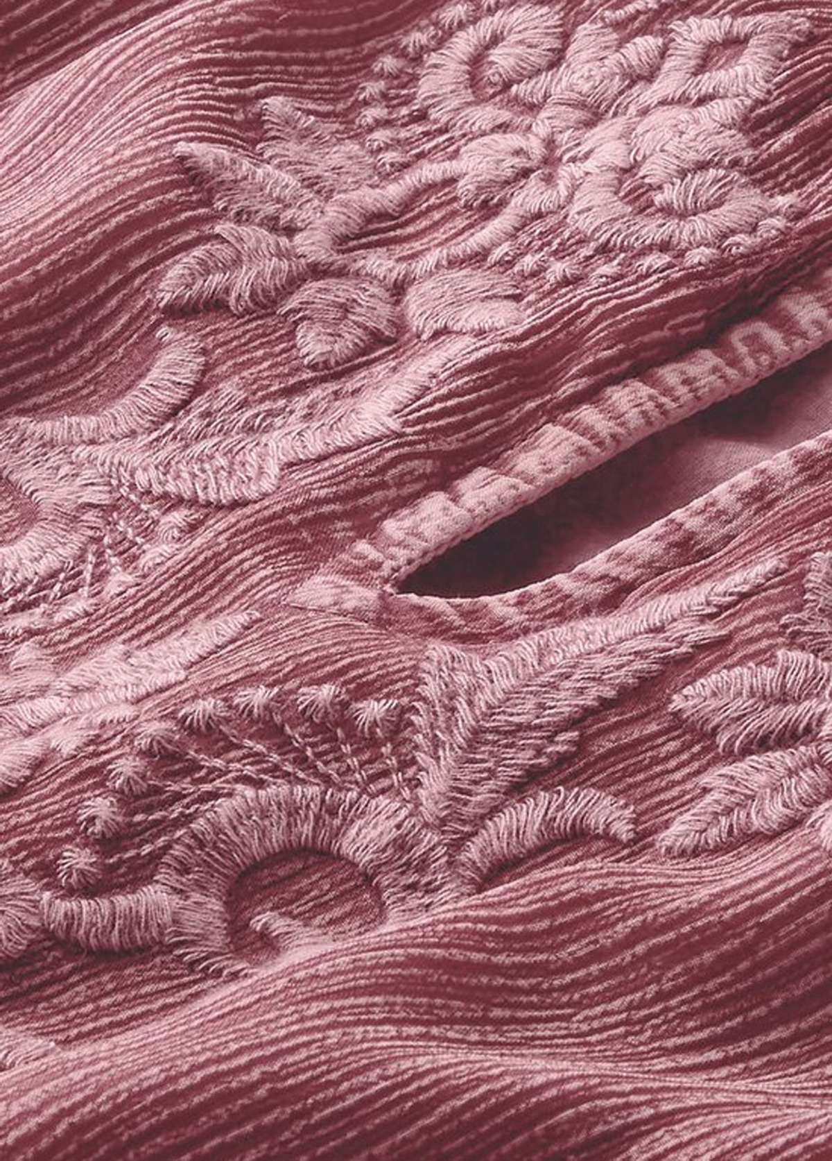 Flowy Waisted Slimming Embroidered Floral Smocked Top