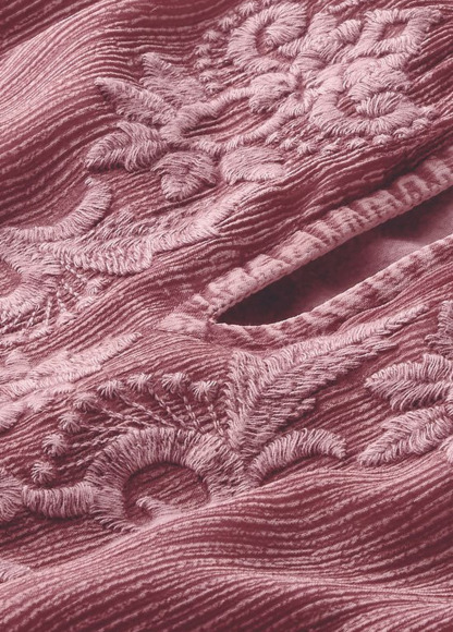 Flowy Waisted Slimming Embroidered Floral Smocked Top