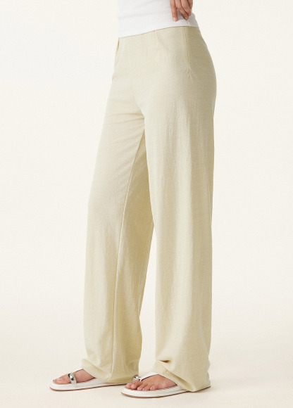 Slimming Wrinkle-Resistant Cotton-Linen Mid Rise Straight