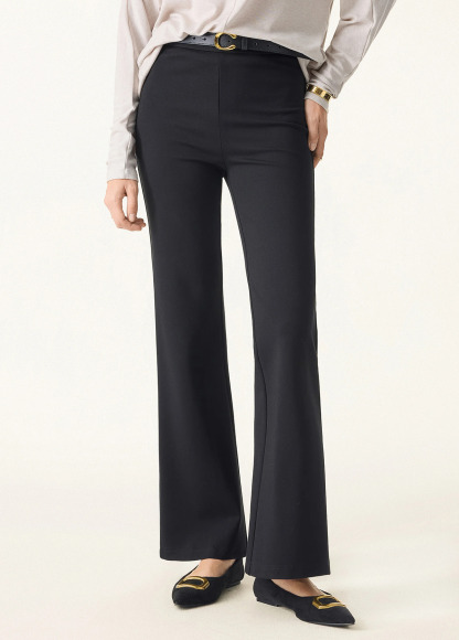 Slimming Tummy Control Ponte High Rise Pull-On Flared Pants