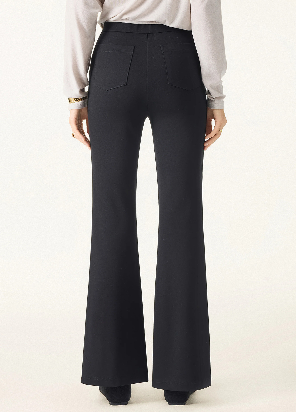 Slimming Tummy Control Ponte High Rise Pull-On Flared Pants