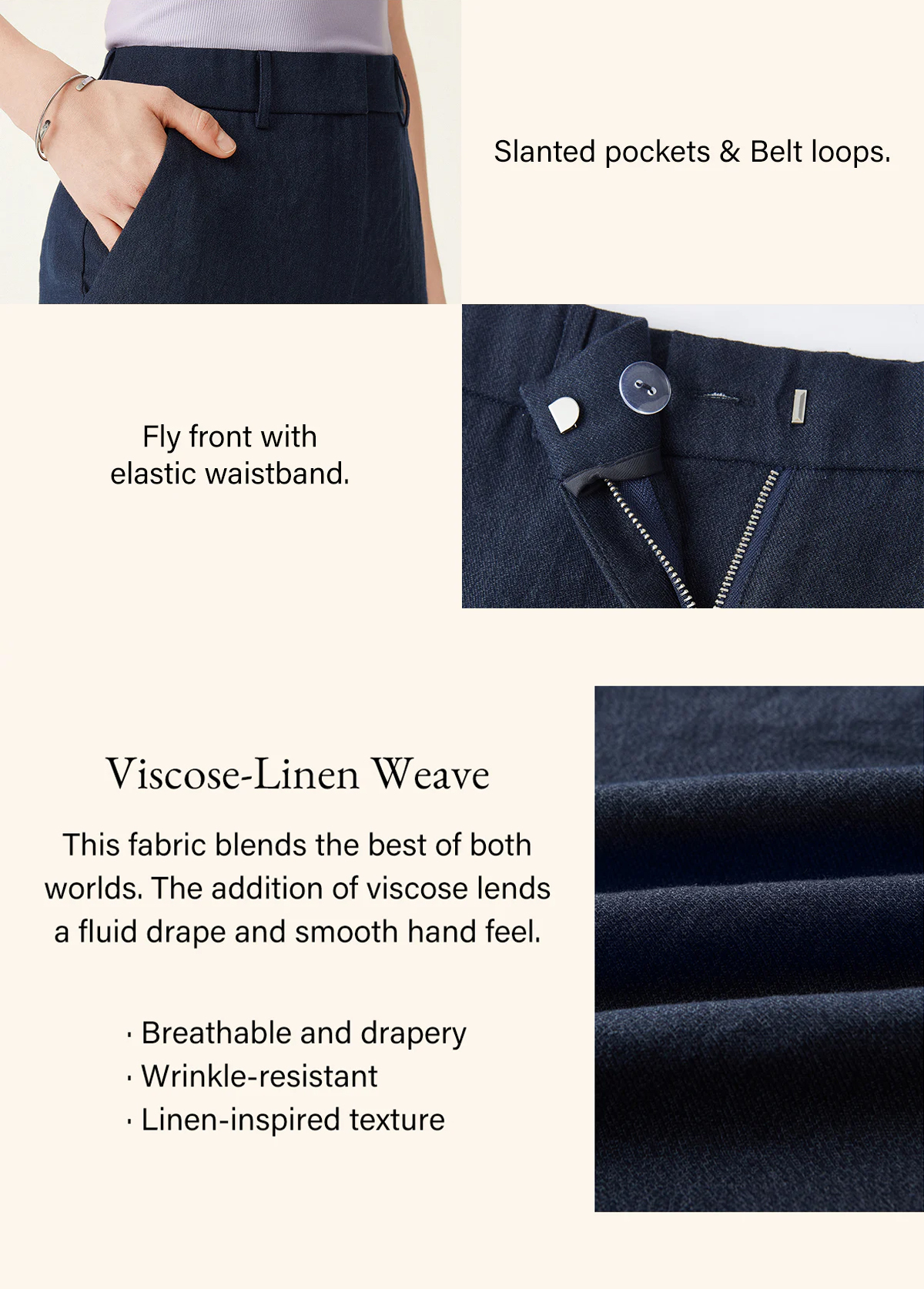 Butt Lif Linen High-Waist Flared Pant With Pockets