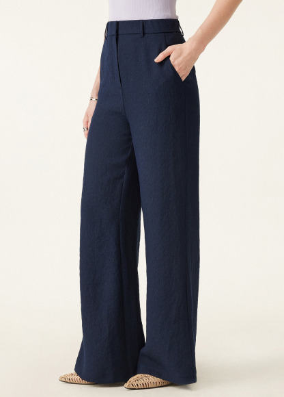 Butt Lif Linen High-Waist Flared Pant With Pockets