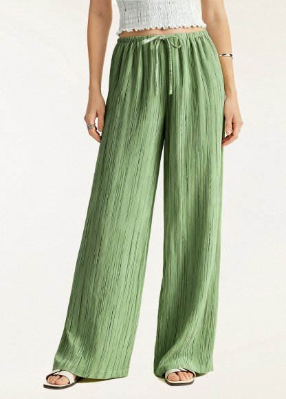 Cozy And Classic Linen Striped Wide-Leg Trousers