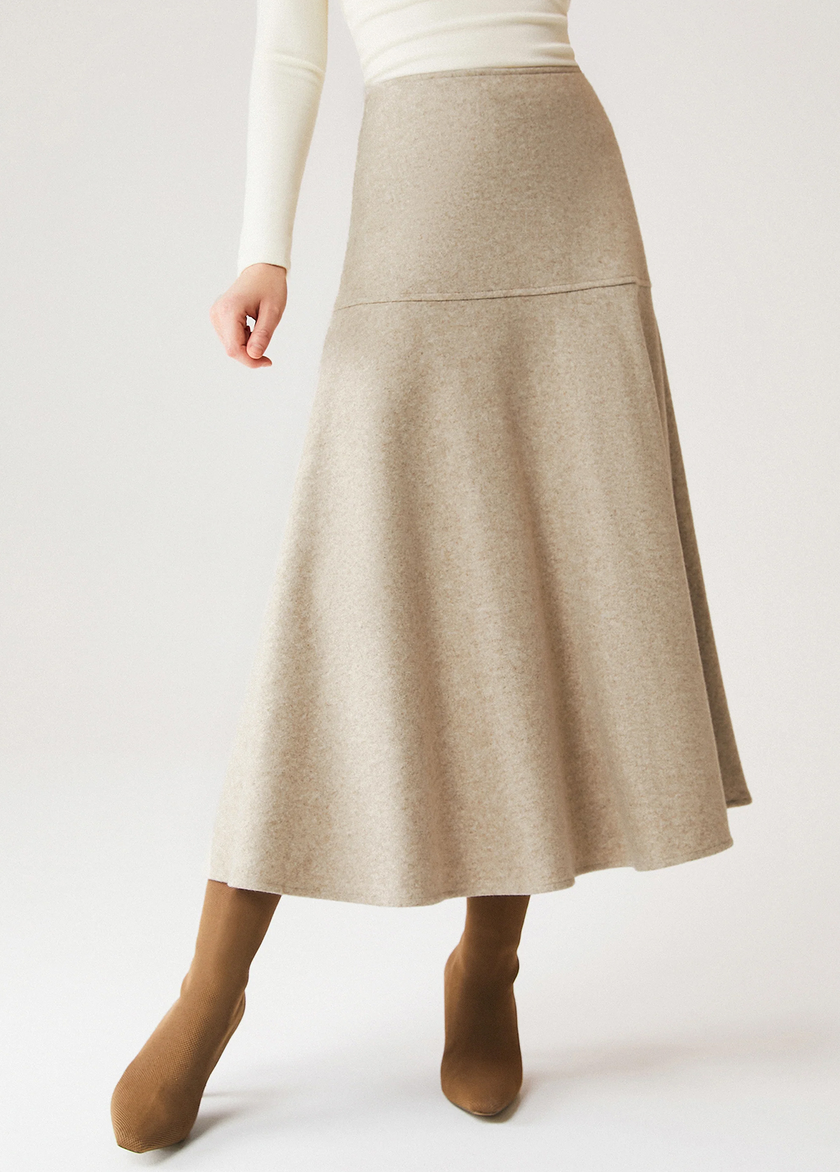 Slimming Tummy Control Cashmere-Like Flared Maxi Skirt