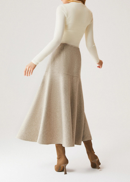 Slimming Tummy Control Cashmere-Like Flared Maxi Skirt