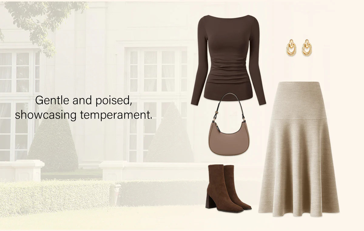 Slimming Tummy Control Cashmere-Like Flared Maxi Skirt