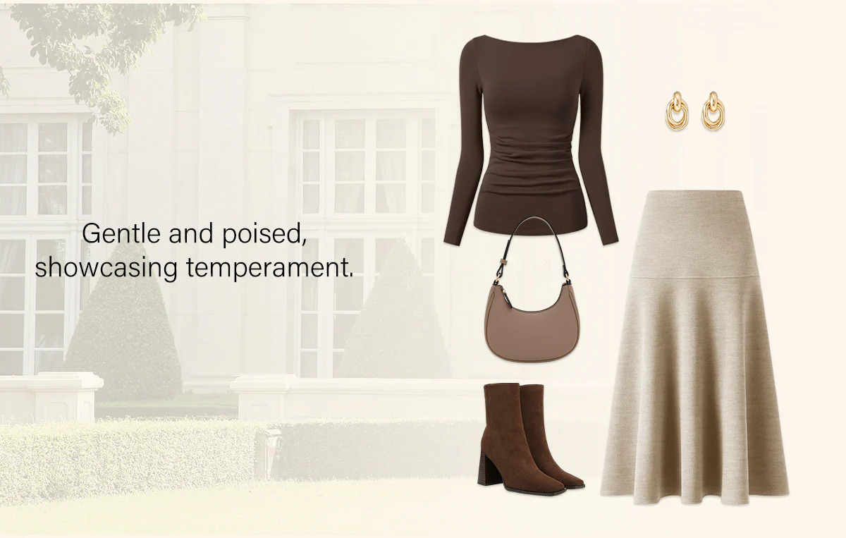 Slimming Tummy Control Cashmere-Like Flared Maxi Skirt