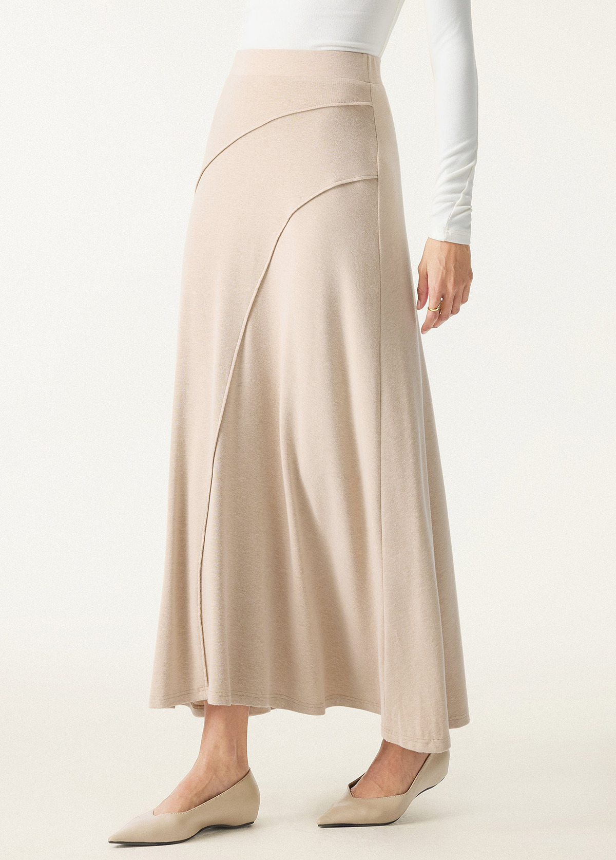 Slimming Butt Lift Pull-On Flared Maxi Skirt