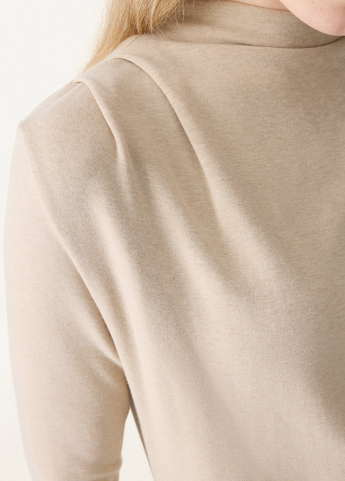 Waisted Slimming Ruched Mock Neck Fit-And-Flare Brami Dress