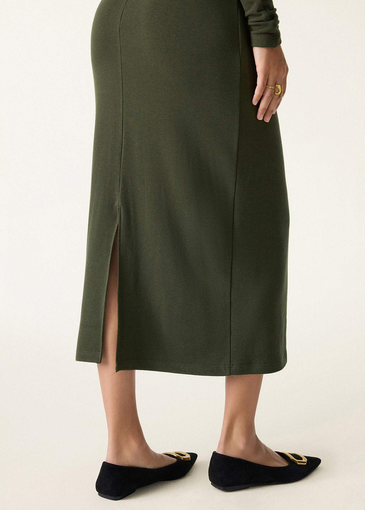 Batwing Sleeve Cinched Slimming Waist Brami Midi Dress