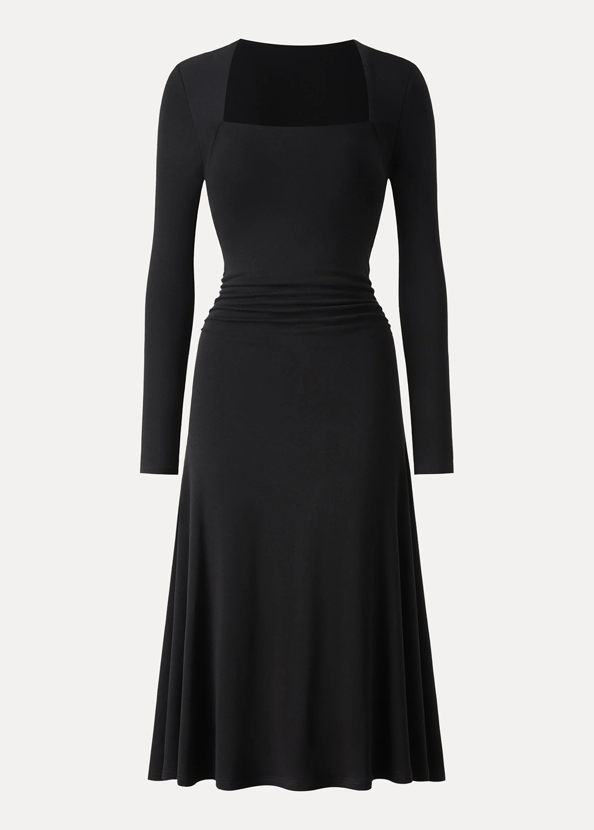 Waist Slimming Angular Square Neck Flare Midi Brami Dress