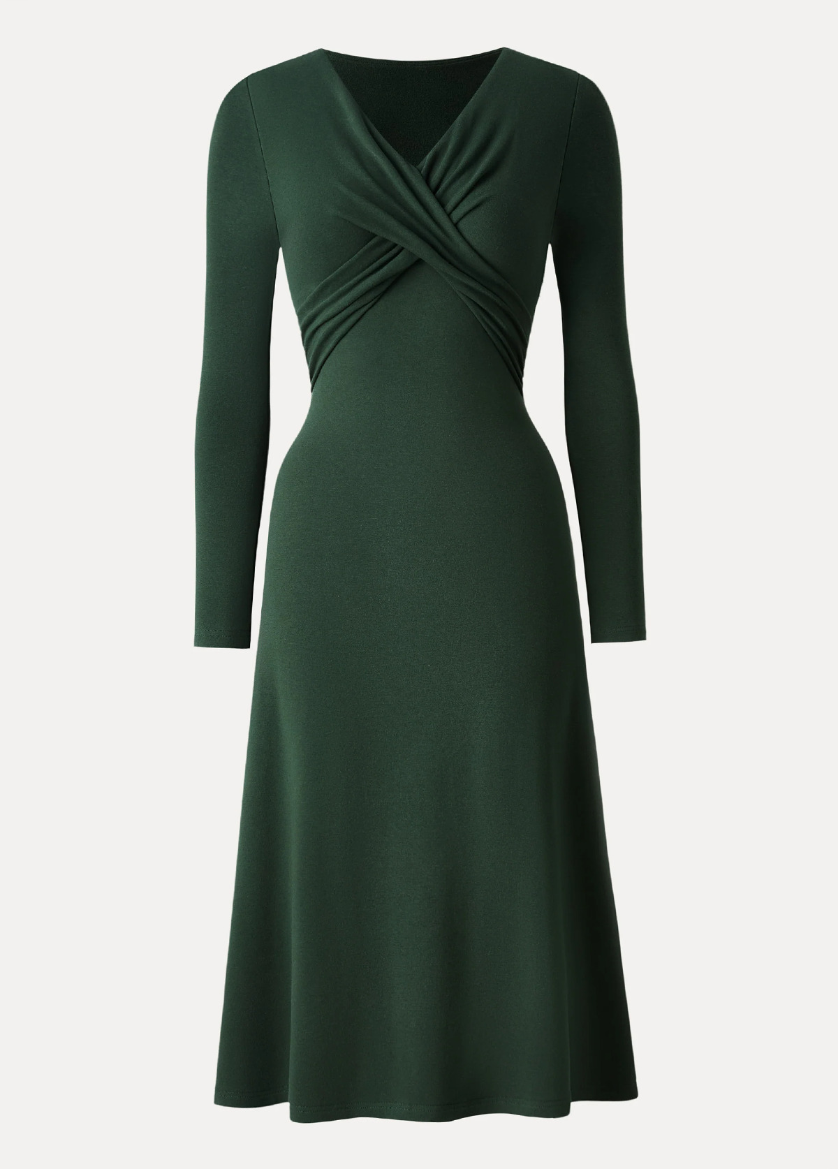 High-Waist V-Neck Surplice Waisted Midi Brami Dress