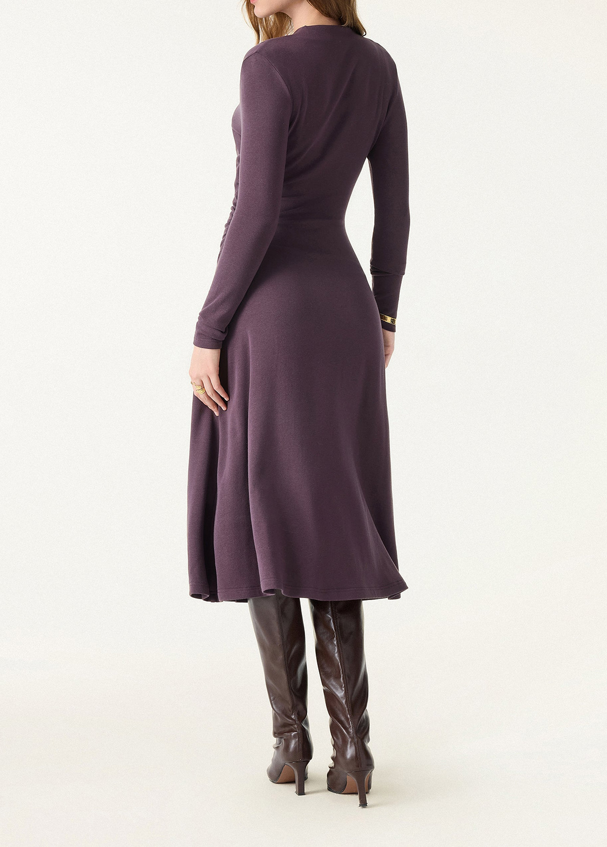 Waisted Slimming Surplice V-Neck Ruched Midi Brami Dress
