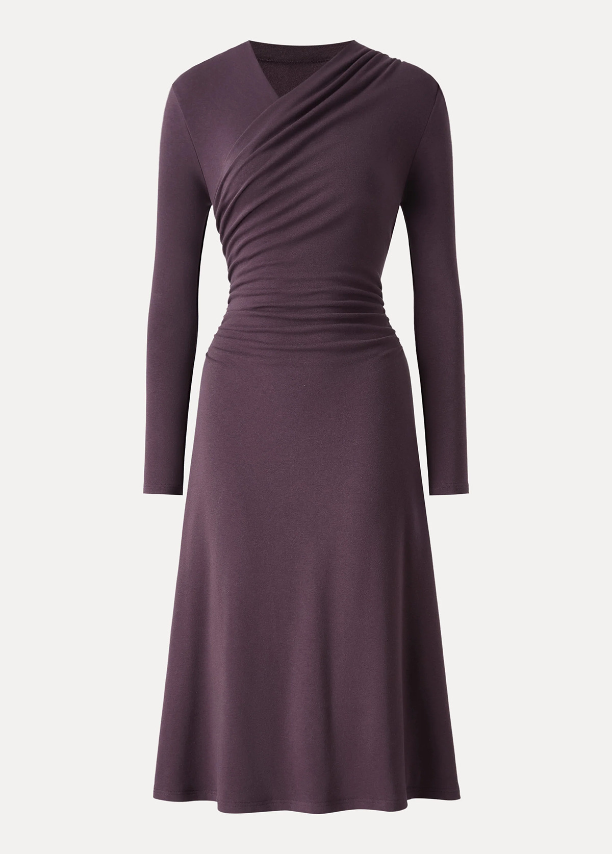 Waisted Slimming Surplice V-Neck Ruched Midi Brami Dress