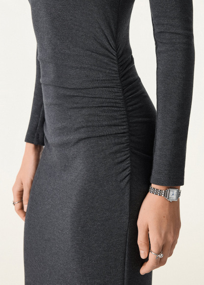 Waisted Slimming Going-Out Square Neck Side Ruched Mermaid Maxi Brami Dress