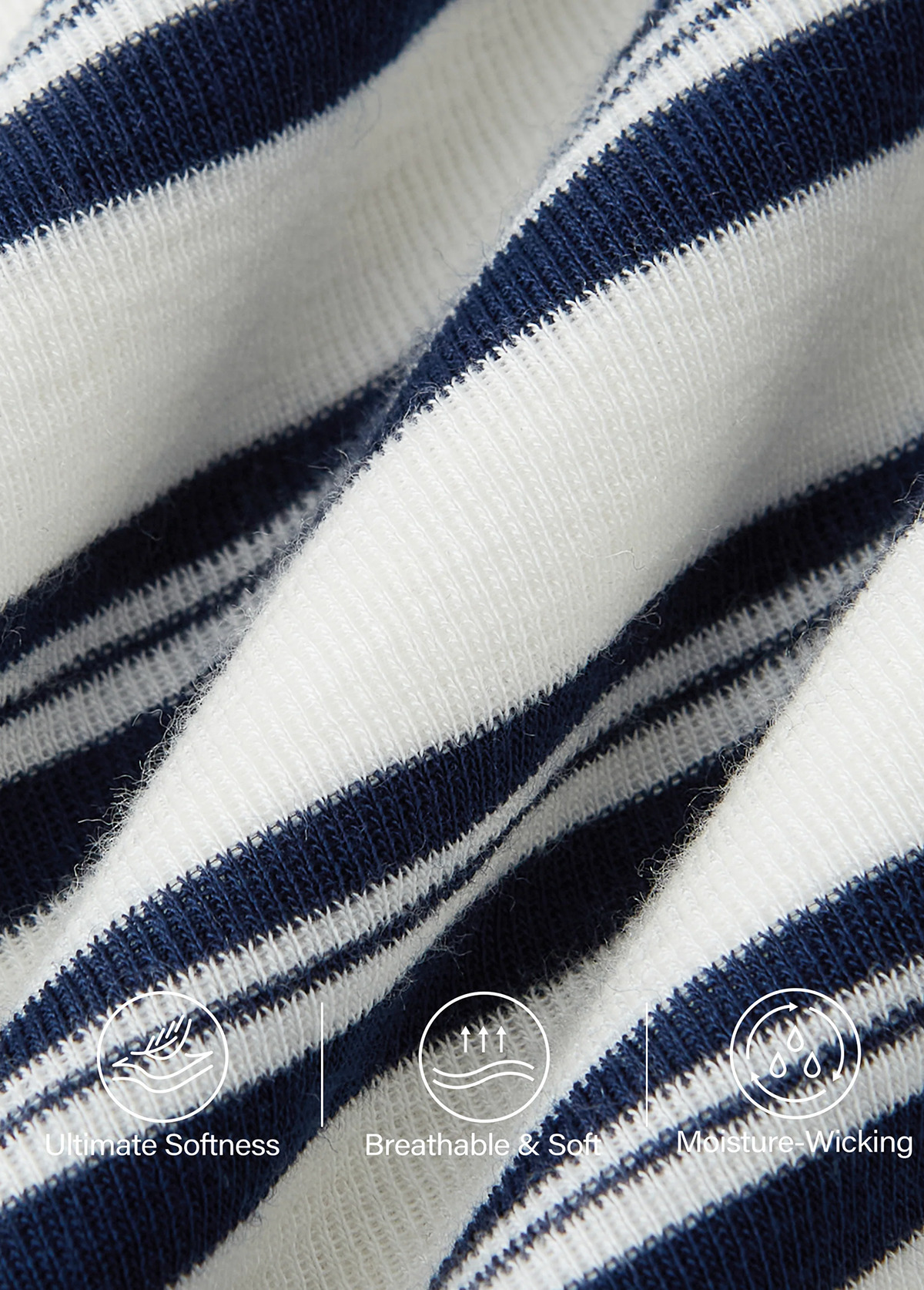 Classic Lyocell Wool Striped Boatneck Slimming Batwing Sleeves Top