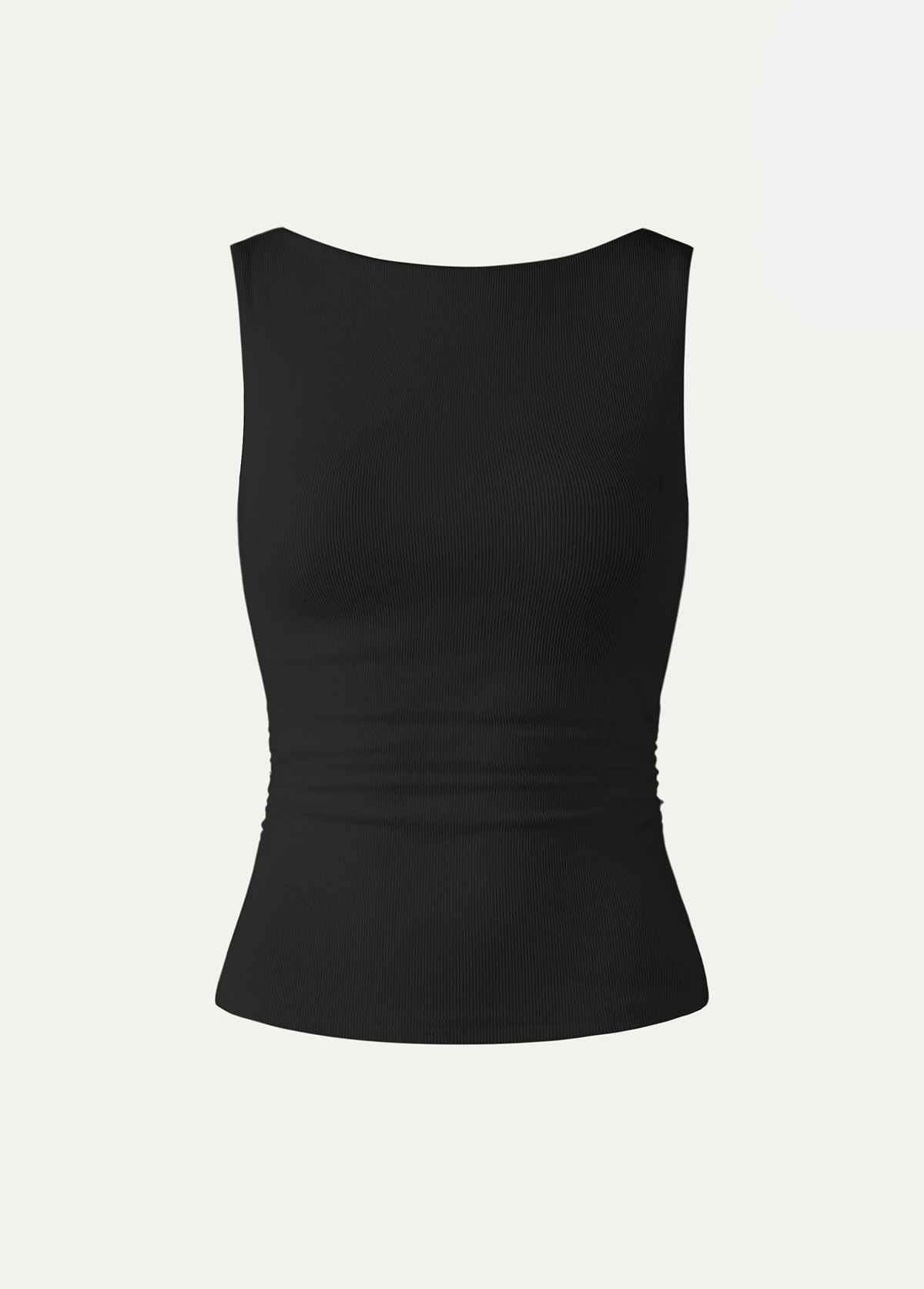 Base Elastic Open Ruched Waist Slimming Back Brami Tank