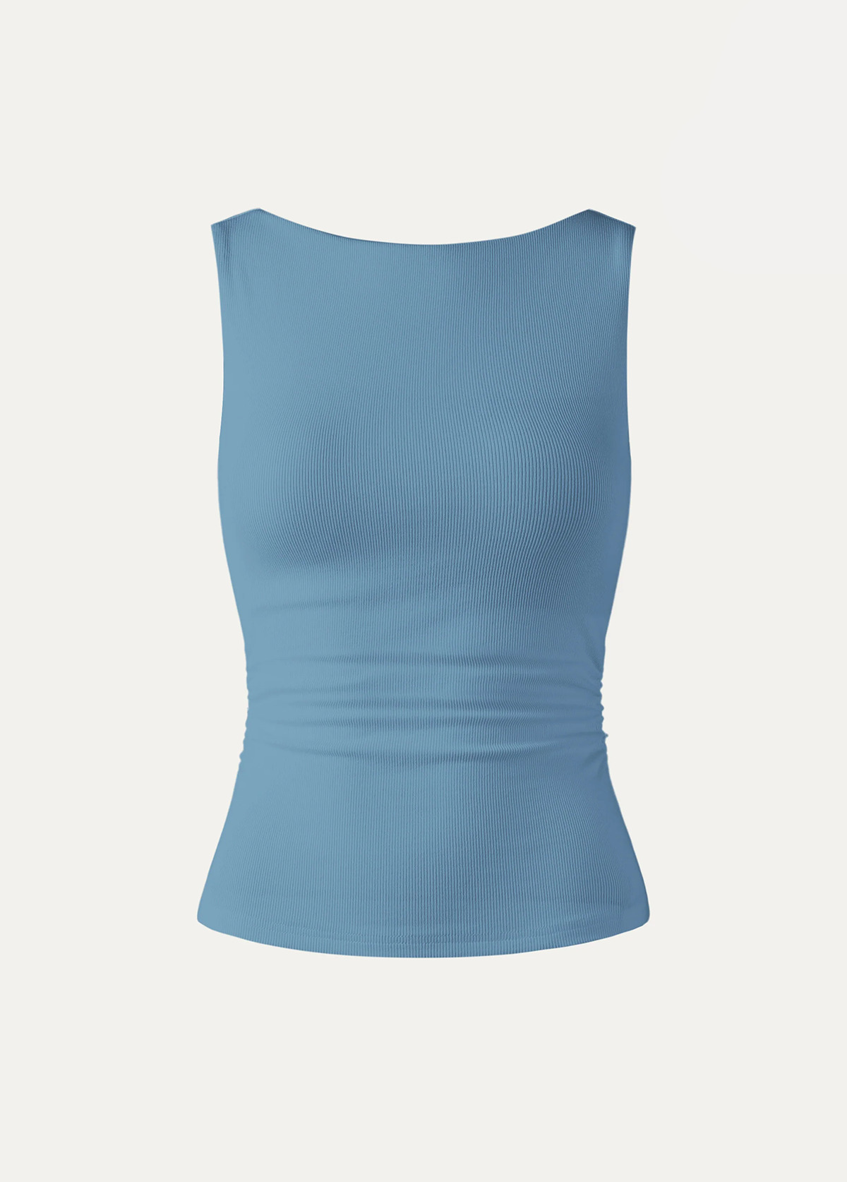 Base Elastic Open Ruched Waist Slimming Back Brami Tank