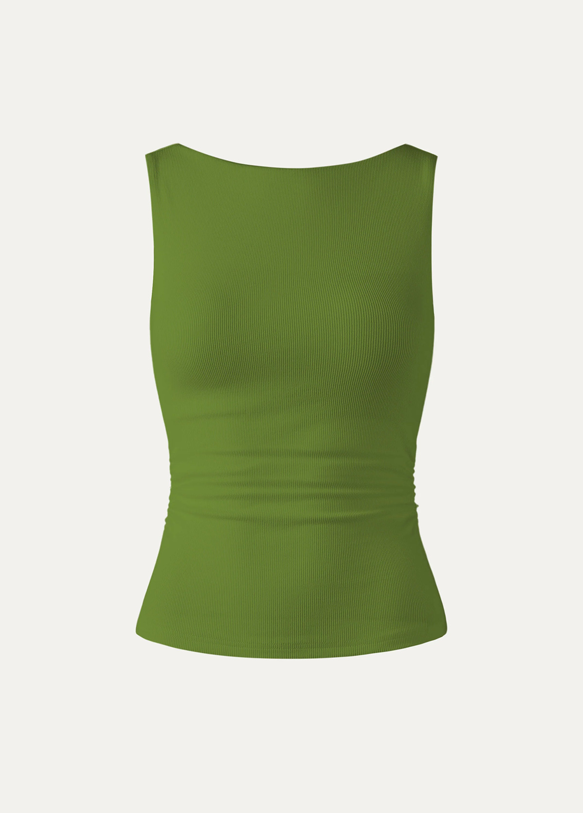 Base Elastic Open Ruched Waist Slimming Back Brami Tank