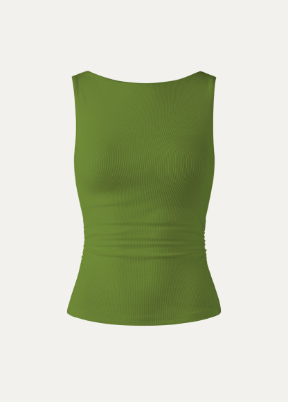 Base Elastic Open Ruched Waist Slimming Back Brami Tank