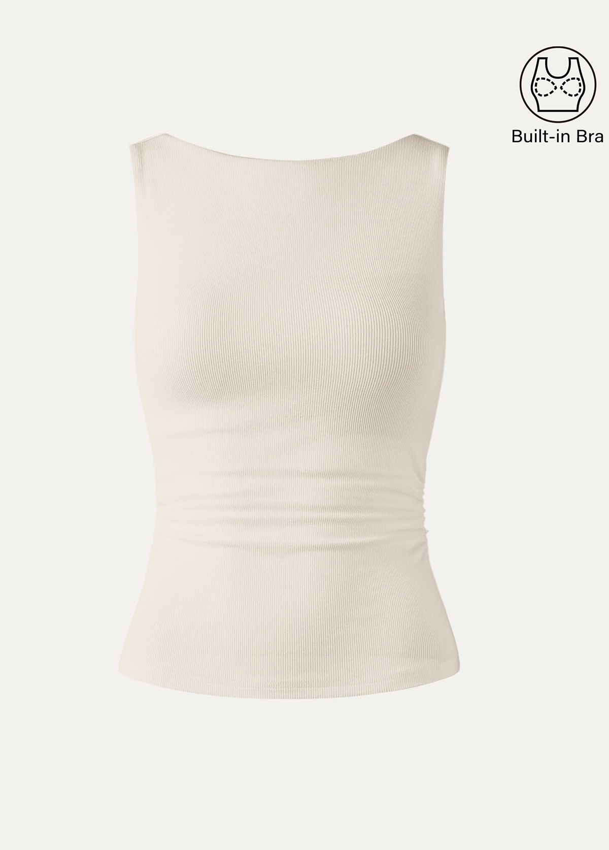 Base Elastic Open Ruched Waist Slimming Back Brami Tank