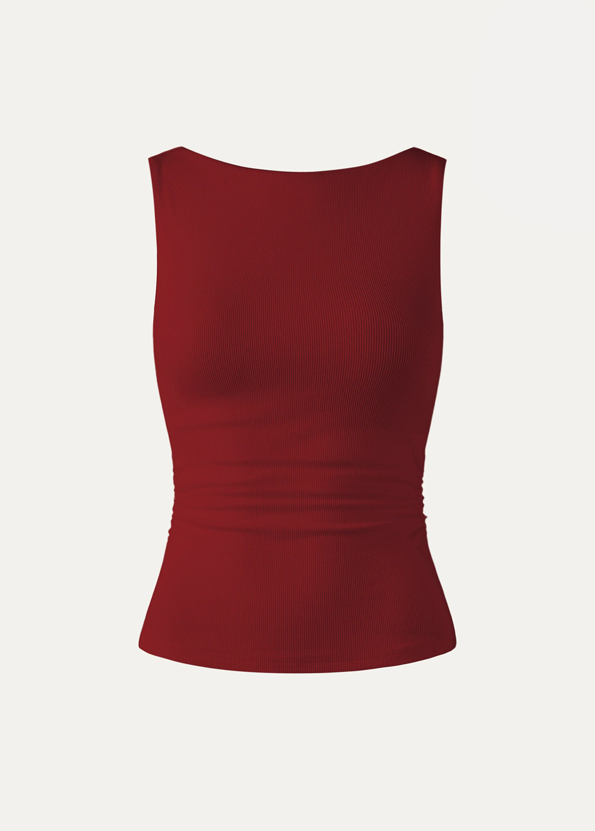 Base Elastic Open Ruched Waist Slimming Back Brami Tank