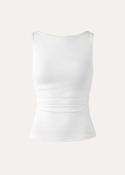 Base Elastic Open Ruched Waist Slimming Back Brami Tank