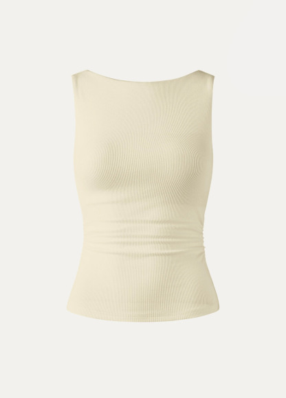 Base Elastic Open Ruched Waist Slimming Back Brami Tank