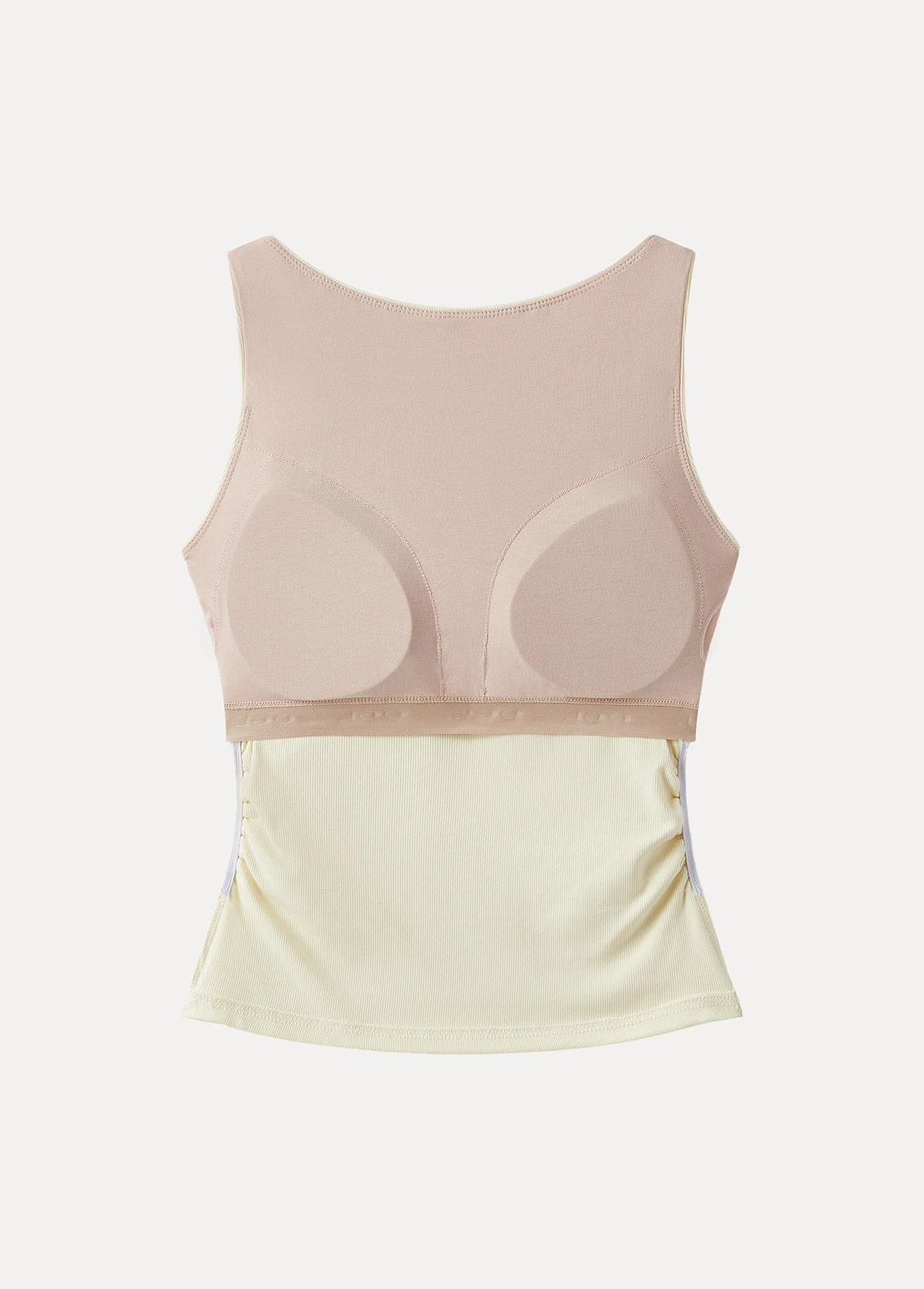 Base Elastic Open Ruched Waist Slimming Back Brami Tank