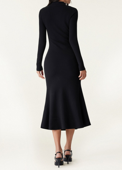 Waisted Slimming Mandarin Collar Mermaid Brami Dress