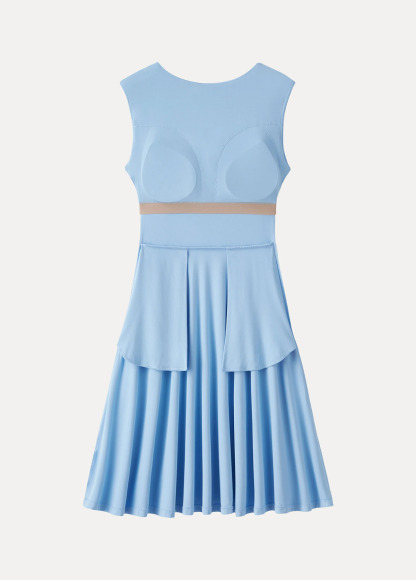 Boat Neck Waisted Slimming Brami Dress With Pockets