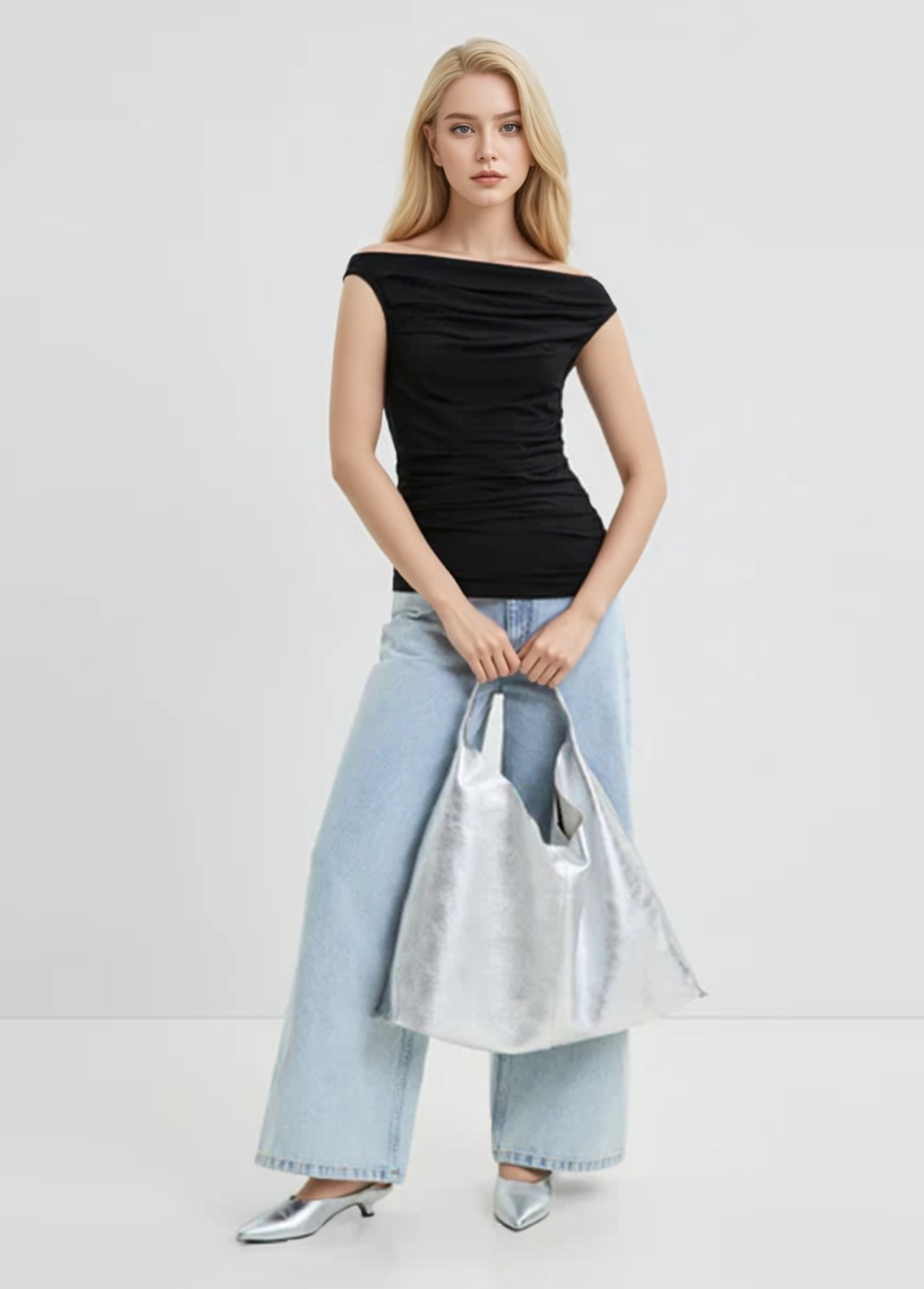 Modern Elasticity Waisted Slimming Pleated Sleeveless Top