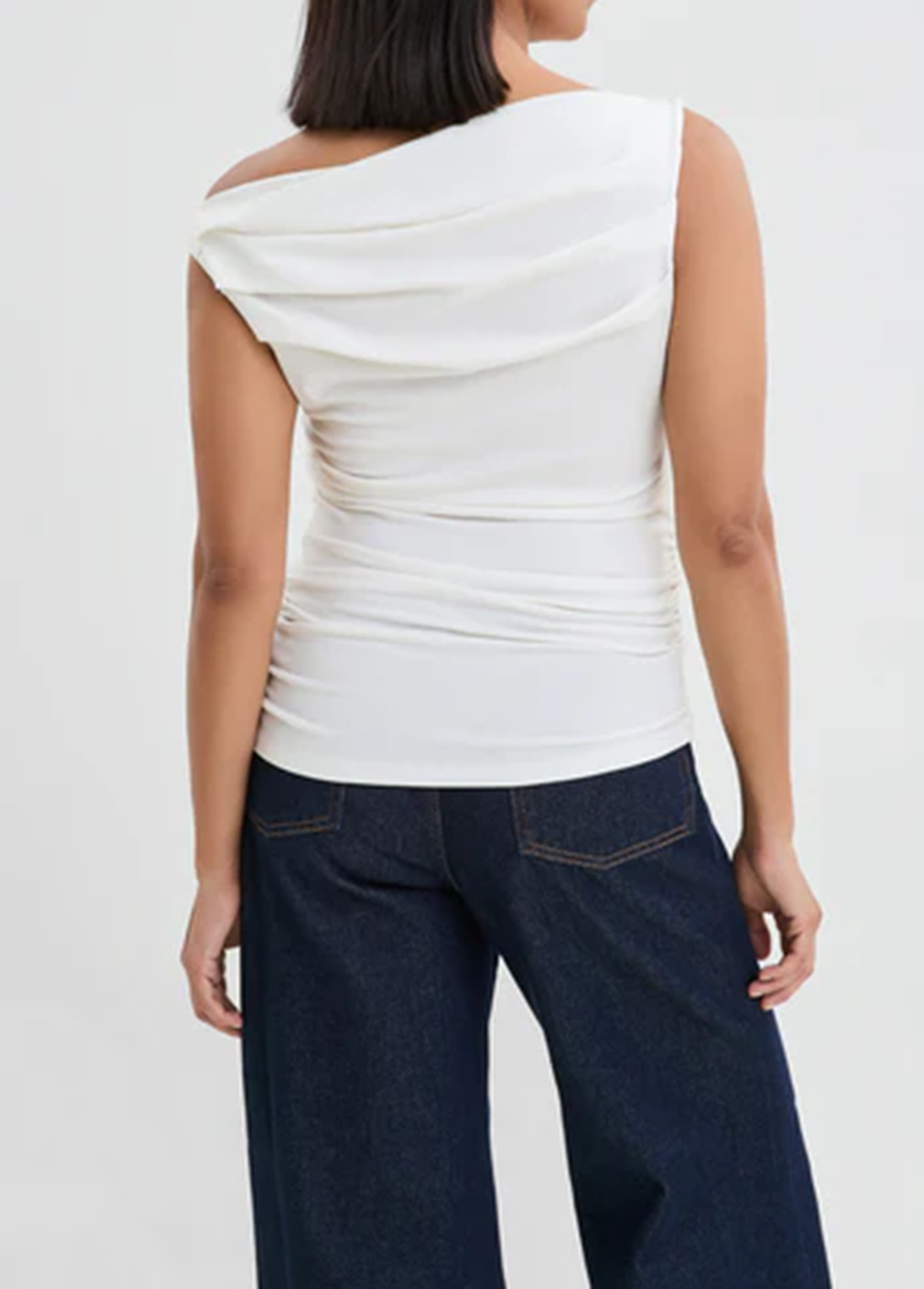 Modern Elasticity Waisted Slimming Pleated Sleeveless Top