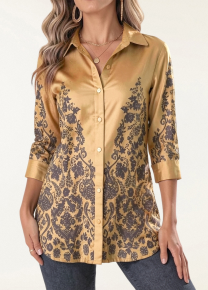 Glossy Velvet Floral Burnout Big Tunic