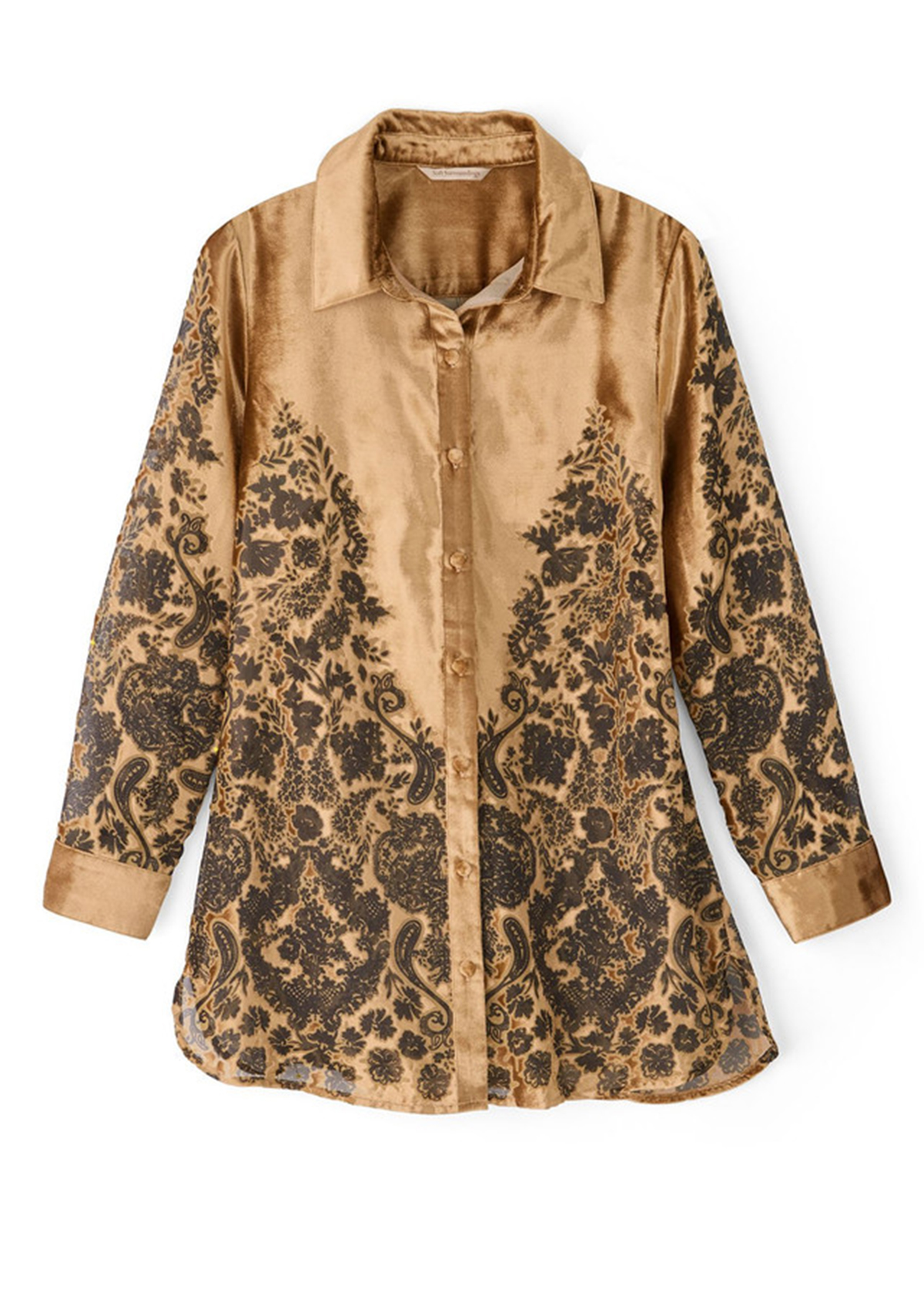 Glossy Velvet Floral Burnout Big Tunic