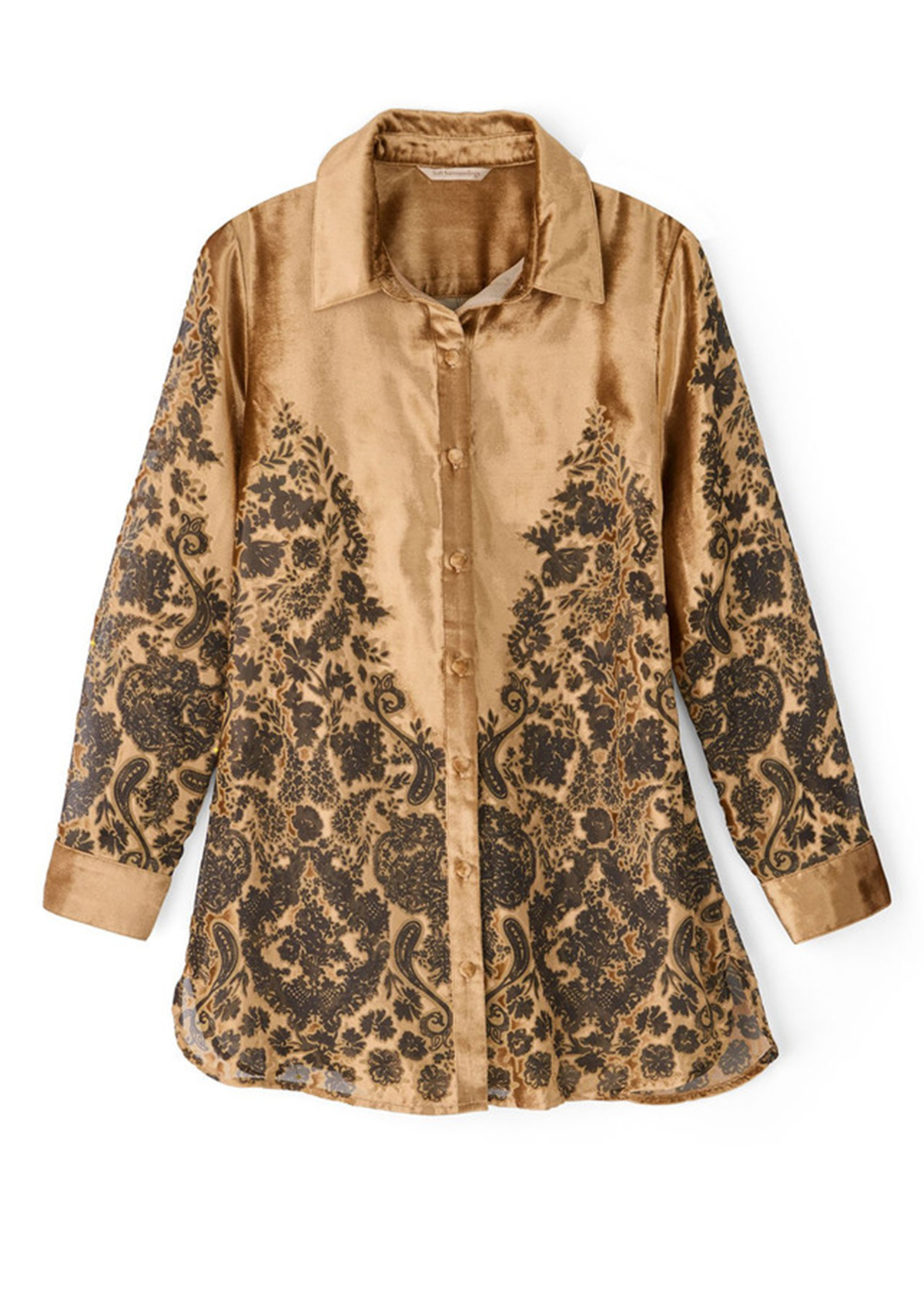 Glossy Velvet Floral Burnout Big Tunic