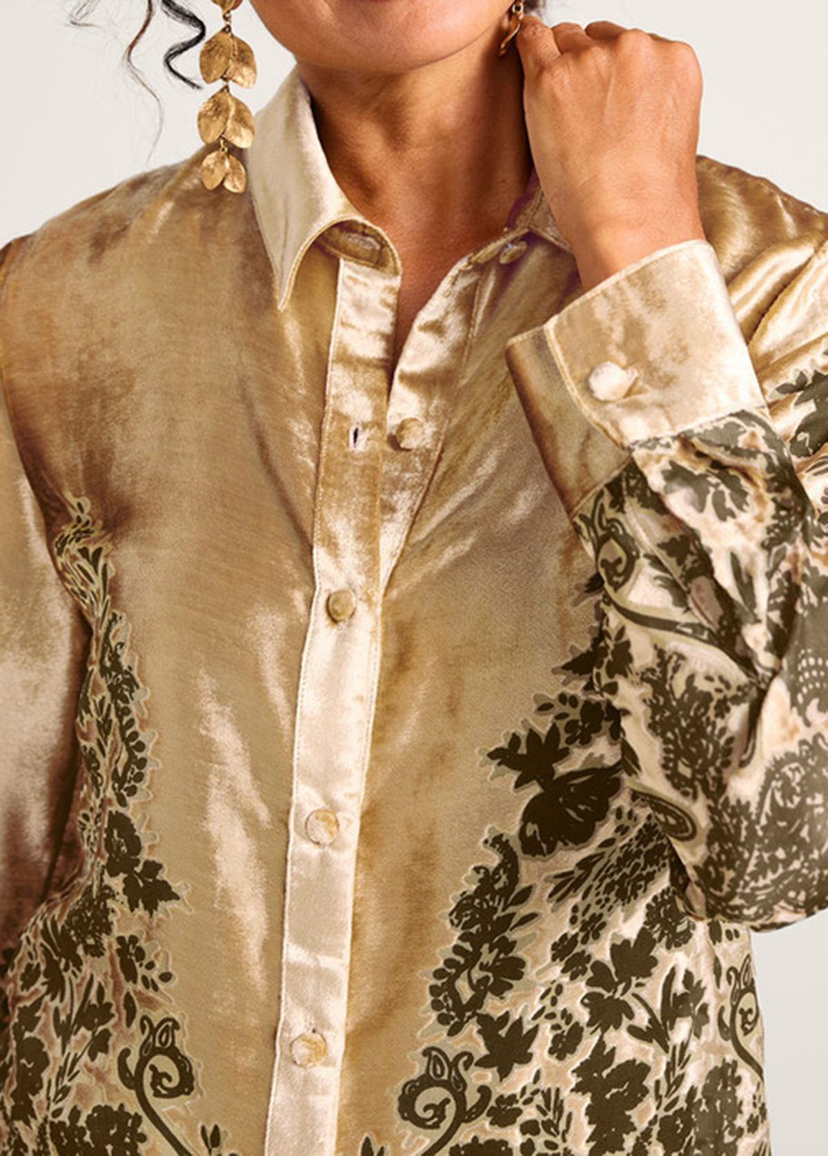 Glossy Velvet Floral Burnout Big Tunic