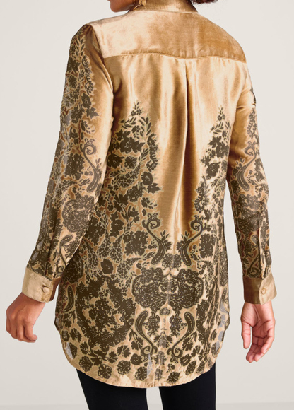 Glossy Velvet Floral Burnout Big Tunic