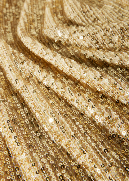 High-Waist Slimming Sequin Cowl Draped Jumpsuit