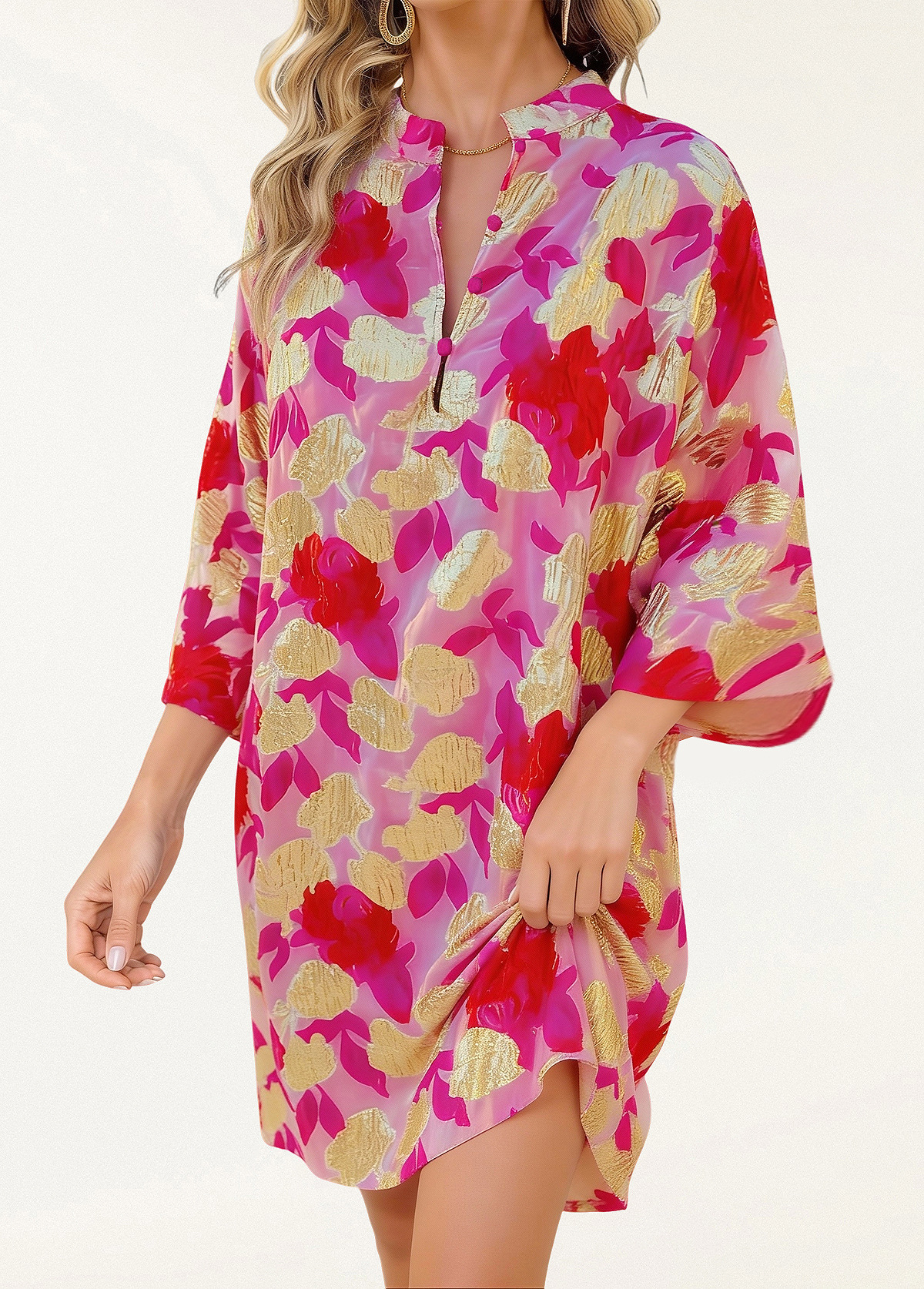 Women's dress | Gold Accent Jacquard Mini Dress |ladyboutiquebd