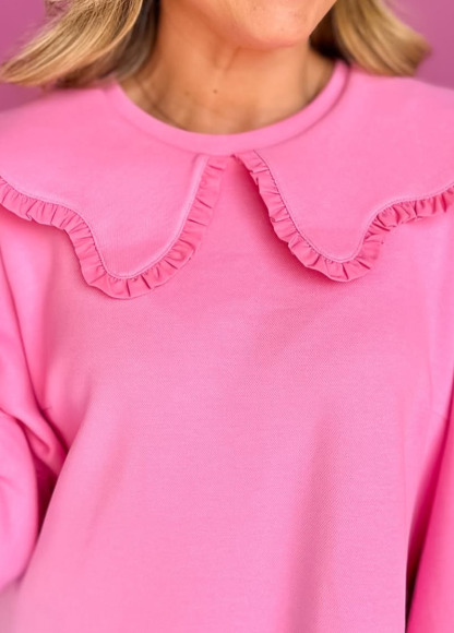 Sweet Doll Collar Puff Sleeve Sweatshirt Dress