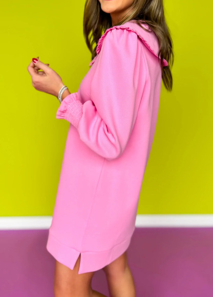 Sweet Doll Collar Puff Sleeve Sweatshirt Dress