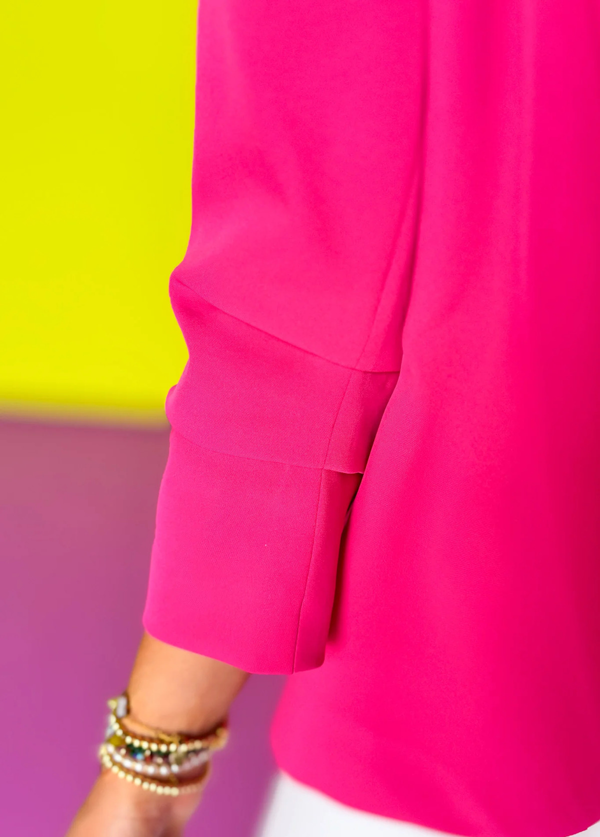 Waisted Slimming Ruched Contrasting-Lined Blazer