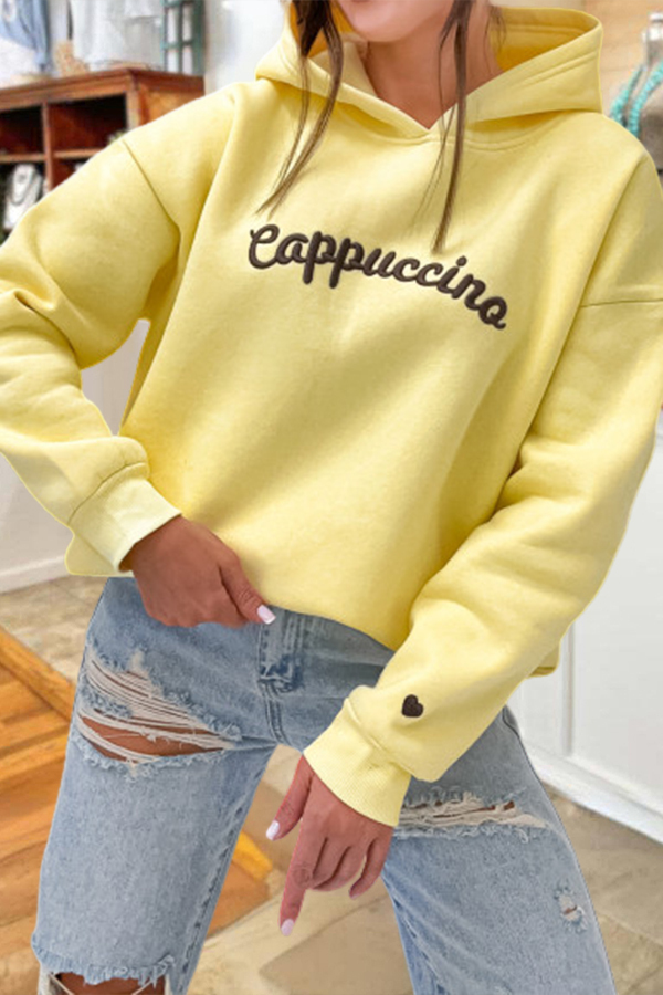 Women's Hoodie | Loose-Fitting Embroidered Cappuccino Hoodie |ladyboutiquebd