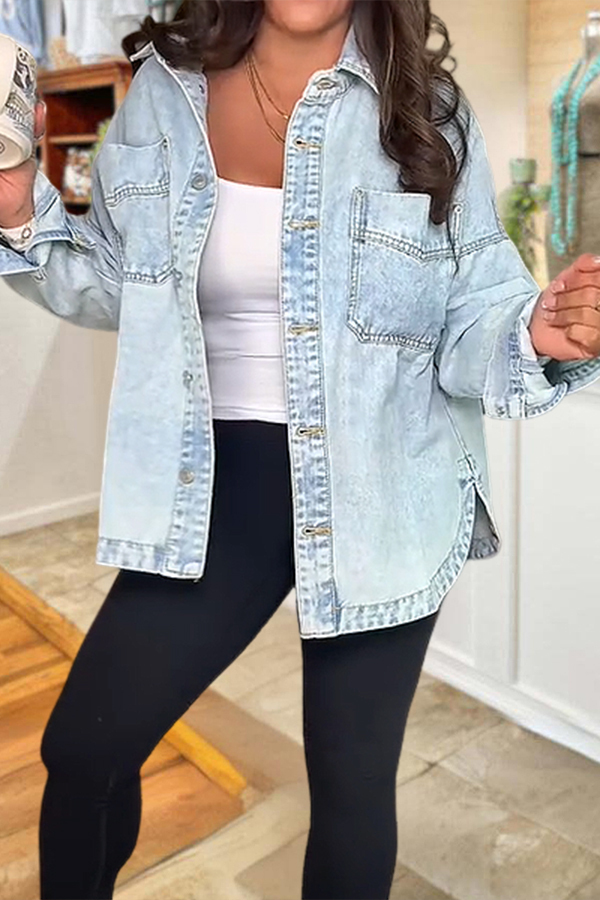 Women's top | Soft Denim Top With A Curved Hem. |ladyboutiquebd