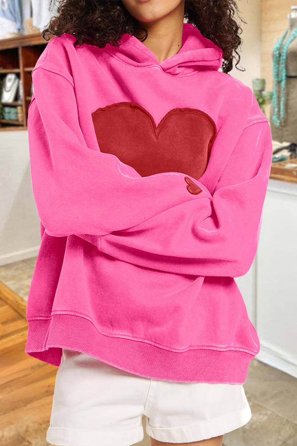 Women's top | Valentine'S Day Heart Patch Hoodie |ladyboutiquebd