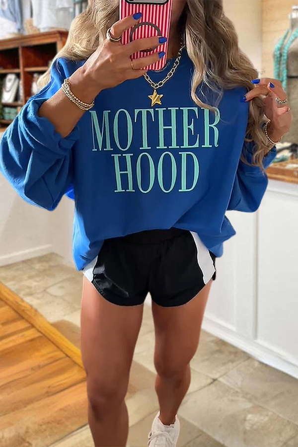 Casual Motherhood Crew Neck Sweatshirt