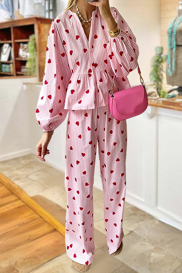 Cozy Cute Heart Pajama Sets That Can Be Daily