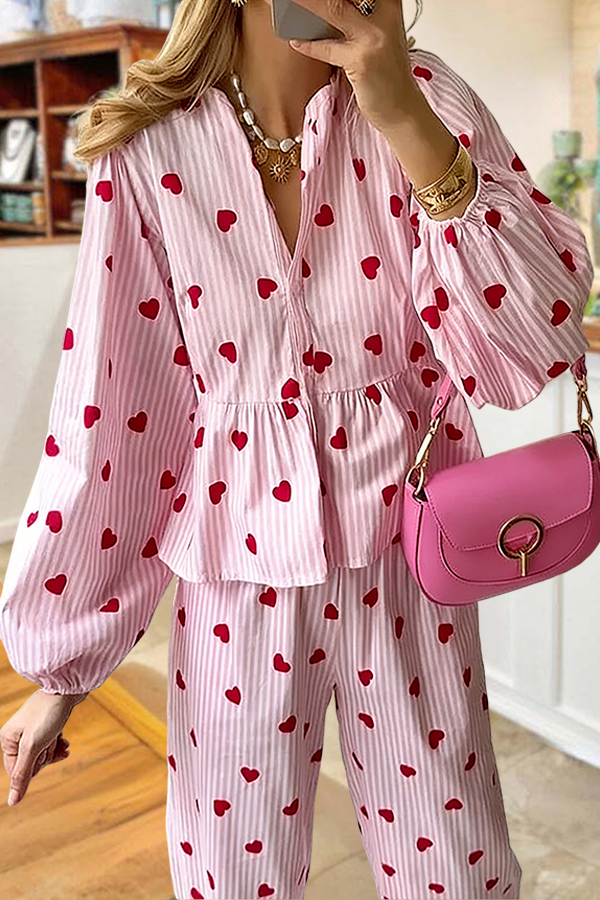 Cozy Cute Heart Pajama Sets That Can Be Daily